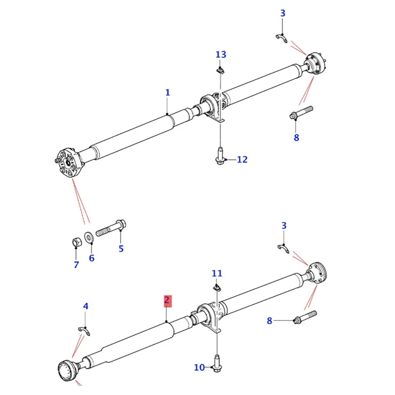 C2D42445 Car Rear Transmission Shaft Hanger For Jaguar XJL 2.0T 2010-2018 Drive Shaft Hanging Rubber Mounting Bracket