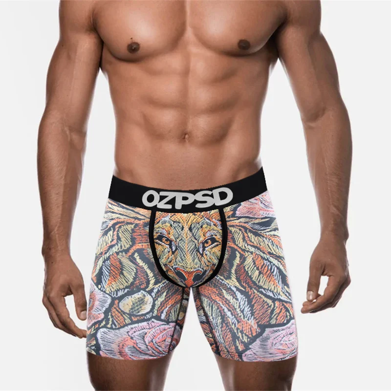 Сексуальное мужское нижнее белье OZPSD, боксеры, мужские трусы, нижнее белье, мужские трусы, шорты-боксеры, дышащие мужские боксеры с принтом