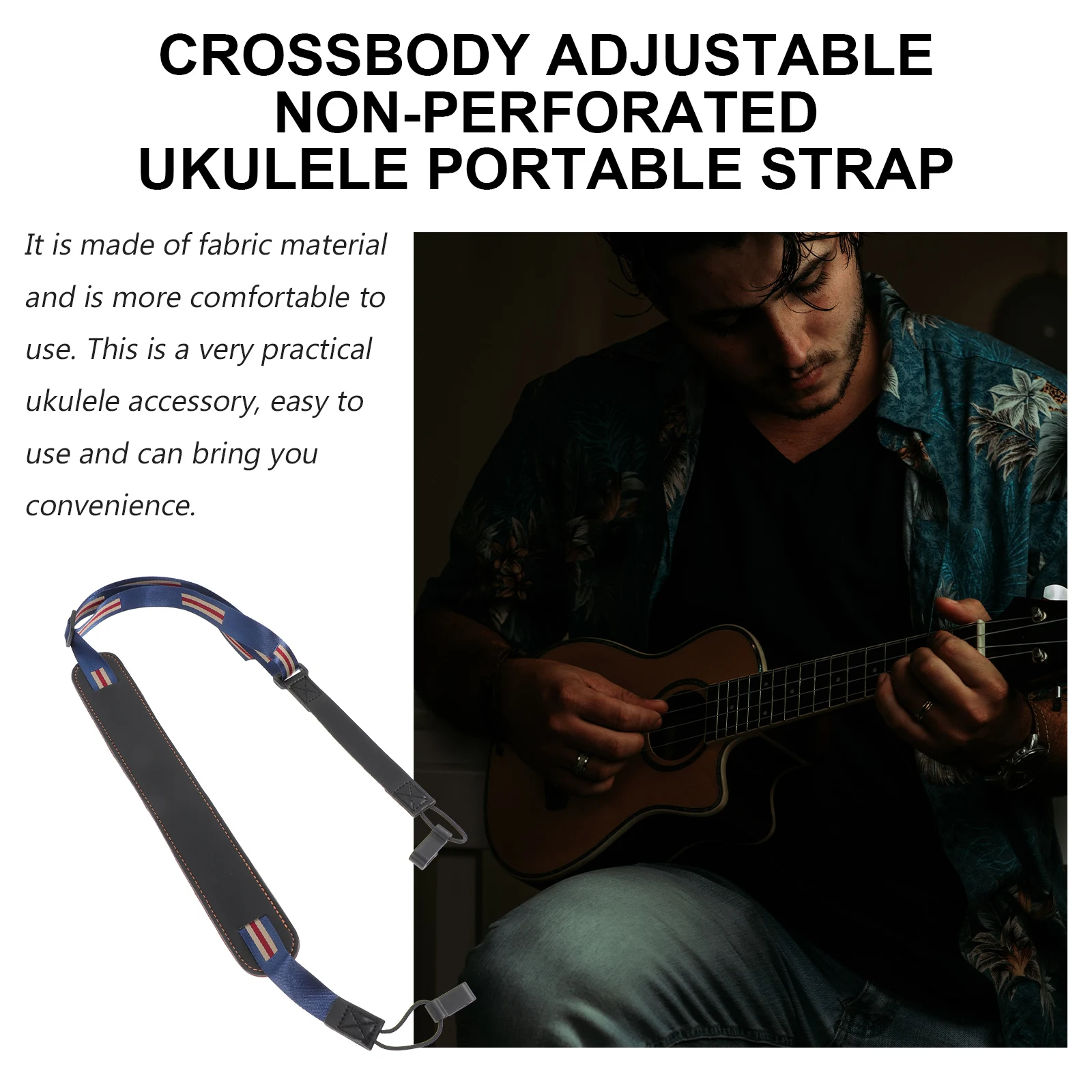 

Adjustable Ukulele Strap Durable Belt Practical Instrument Accessory Decorative Wear-Resistant Musical Instruments Belt