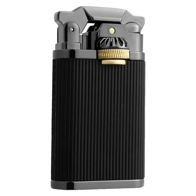 Outdoor Blue Flame Torch Jet Butane Gas Lighter Metal Electronic Press Ignition Windproof Cigar Lighter Gift for Men