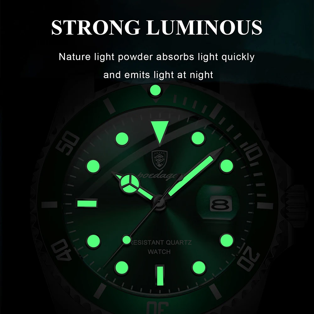 POEDAGAR 2024 New Luxury Watch Man Quartz Sports Men Watch Waterproof Luminous Stainless Steel Chronograph Men\'s Watches  +box