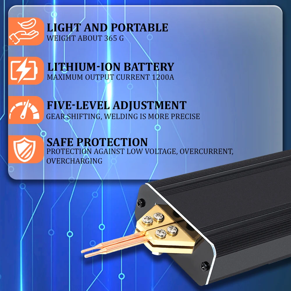 Портативный ручной аккумулятор для точечной сварки 18650, литиевая батарея, аппарат для точечной сварки никелевых листов, алюминиевая сварочная головка