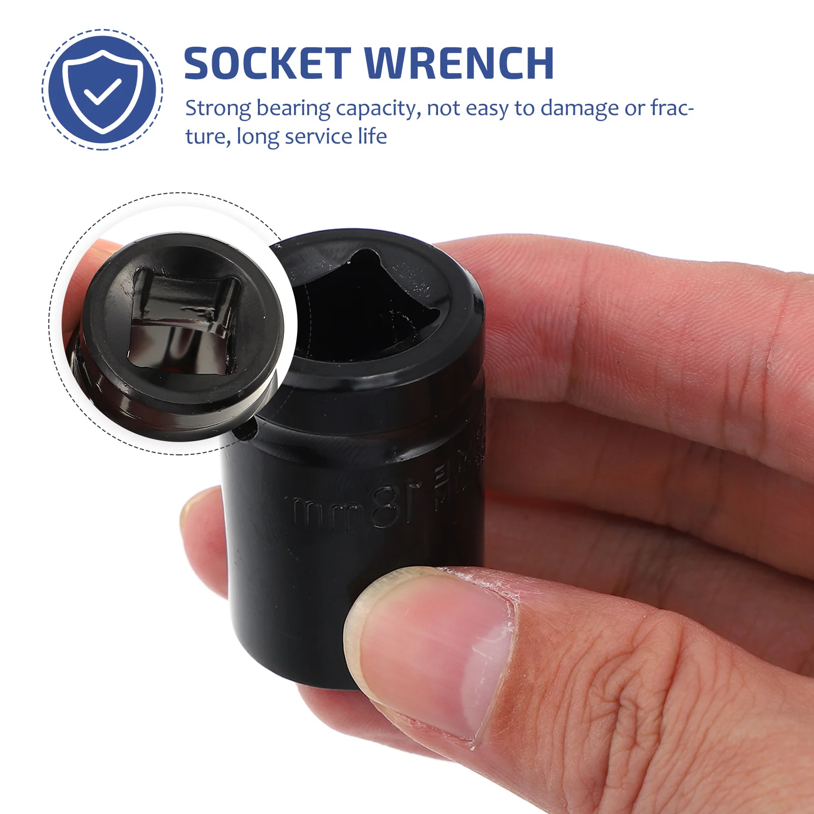 

8Pcs Hex Short Socket Set Electric Pneumatic Wrench Impact Socket Drive Heavy Duty Chrome Vanadium Steel Air Sockets