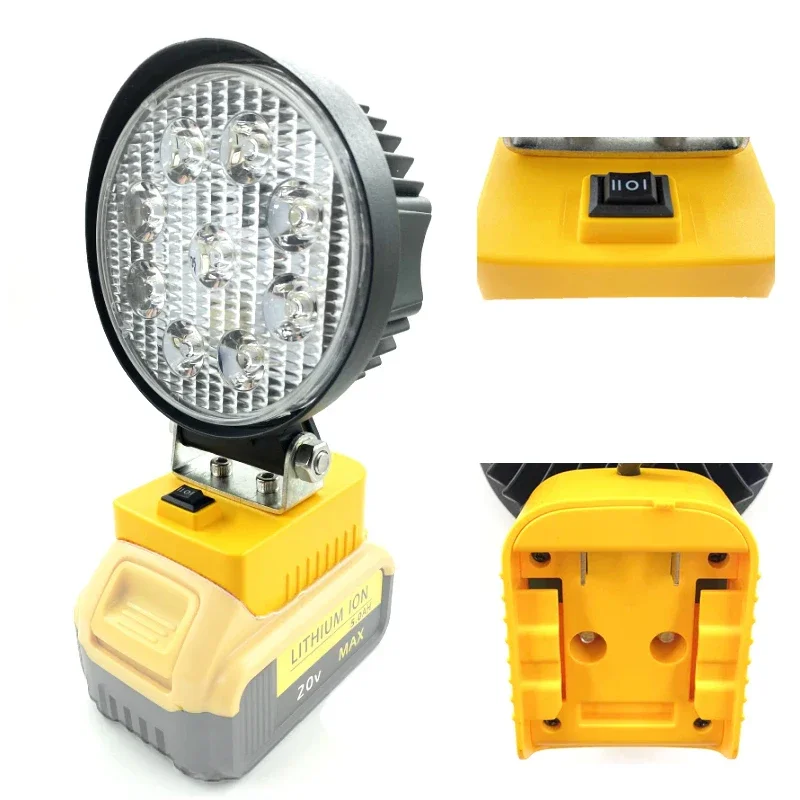 3/4/5inch LED Light For DEWALT Lamp Work Light Tool Light Flashlight 12W-30W Camping tools Campfire for 14.4V-20V Li-ion Battery