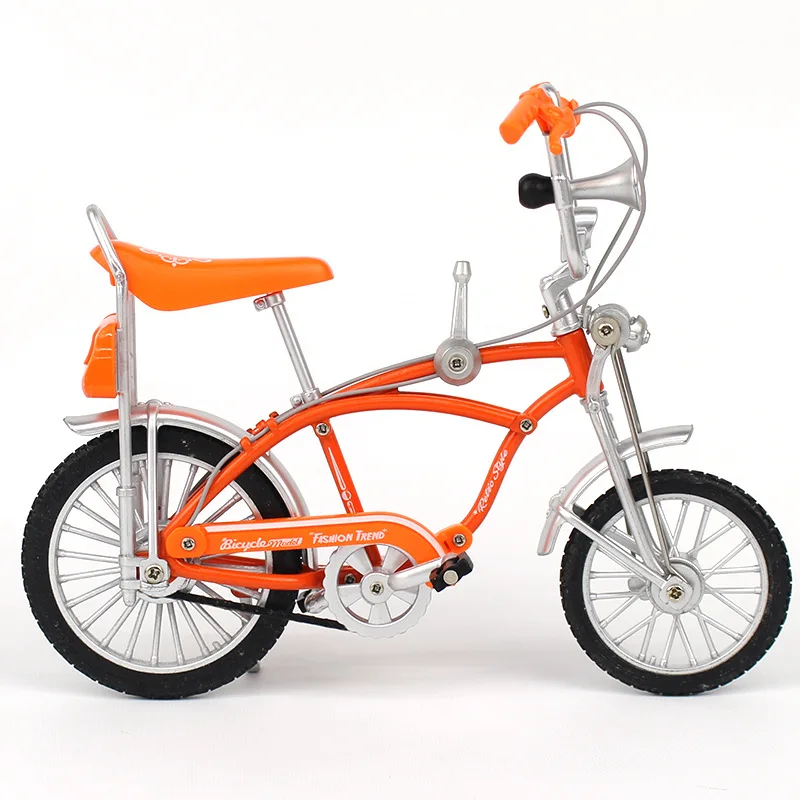 1:10 New Model Mini Alloy Bicycle Diecast Orange Fashion Metal Bike Simulation Finger Mountain Bikes Collection Gifts Toys Boys