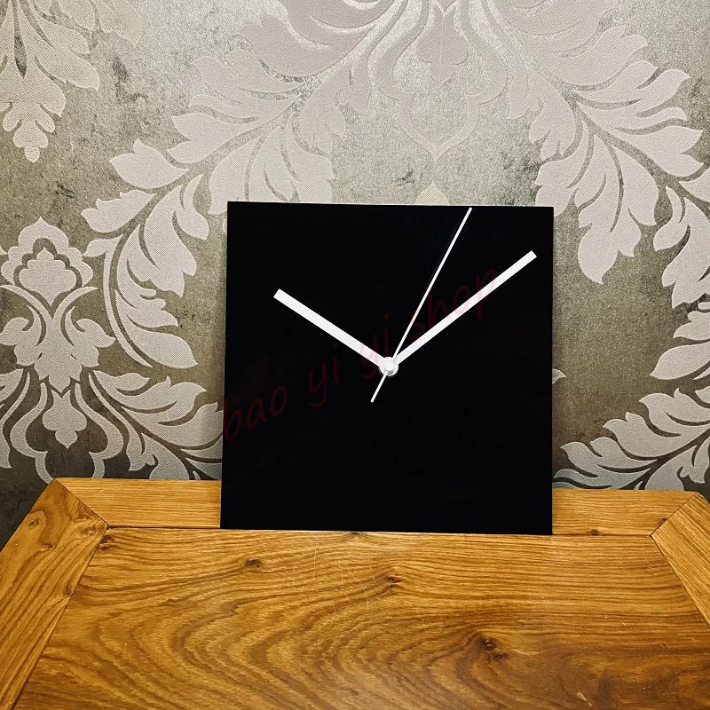 

Square black mute wall clock, Minimalist creative DIY acrylic timepieces, Exquisite home arts and crafts decorations