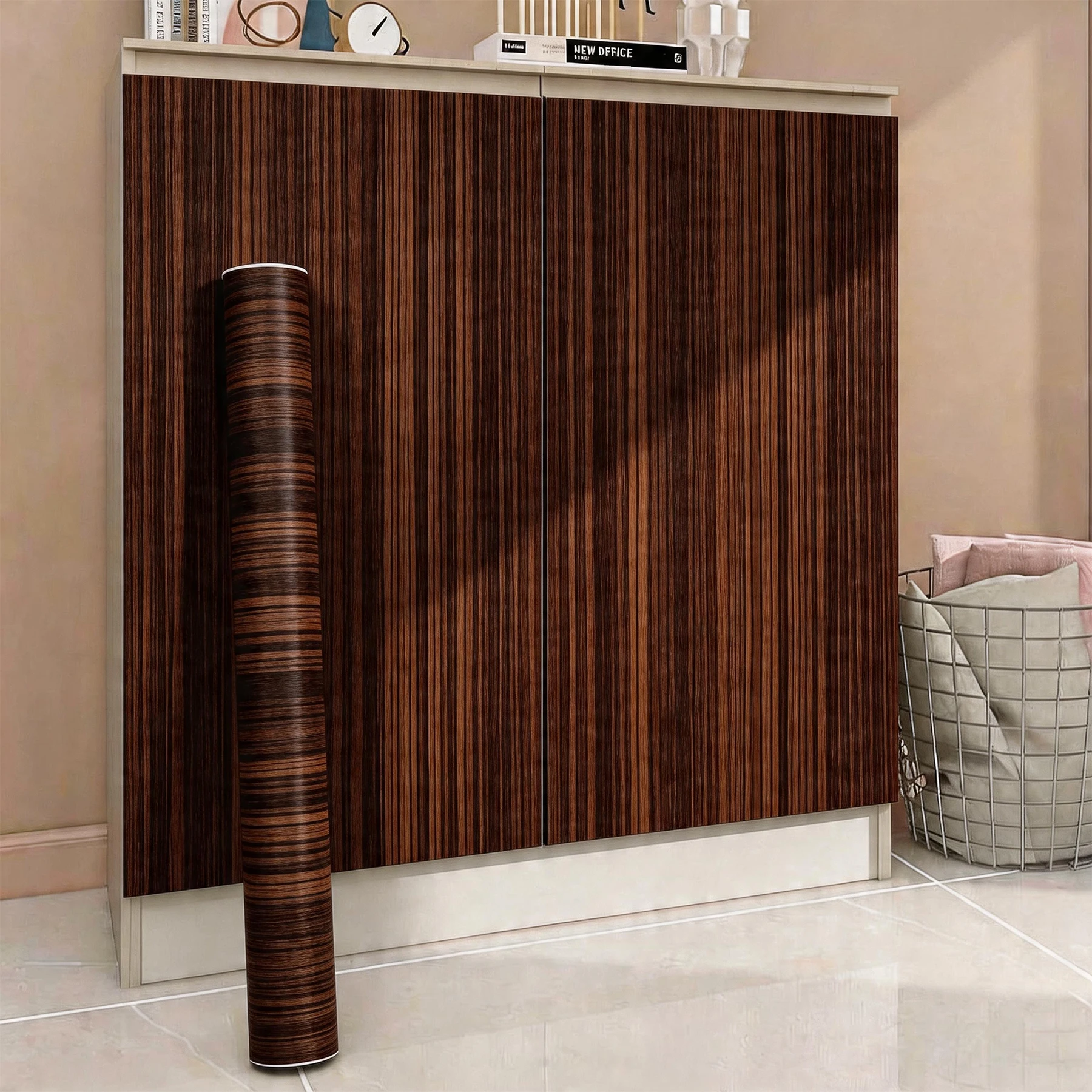 

1 roll of wood grain wall sticker waterproof anti fouling oil proof PVC self-adhesive wallpaper kitchen wall sticker