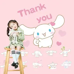 Sanrio Cinnamoroll Wall Paper Cartoon Anime Cinnamoroll Wall Sticker Girls Bedroom Window Car Waterproof Self Adhesive Sticker