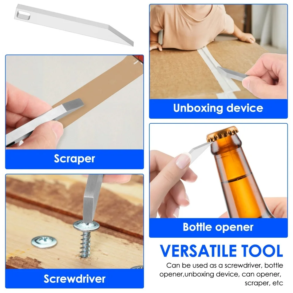 Multi-funcional pé de cabra chaveiro pingente de aço inoxidável barra de alavanca raspador abridor de garrafa barra de alavanca para diy casa atividades ao ar livre