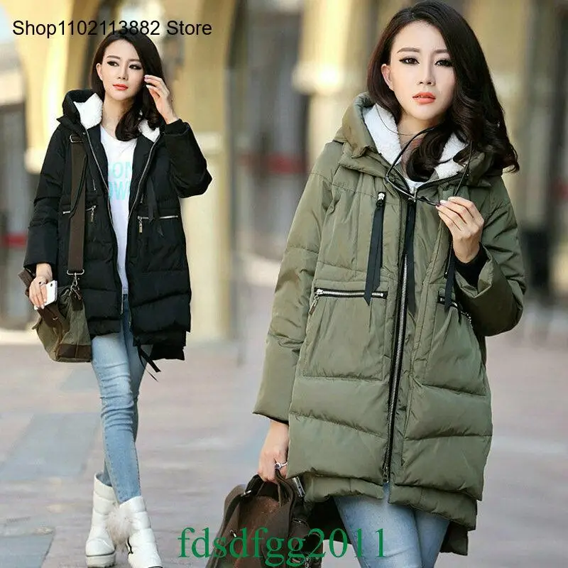 Parka Outwear Winter Down Cotton Jacket for Women Korean Casual Versatile Thickened Medium Long Cotton Jacket