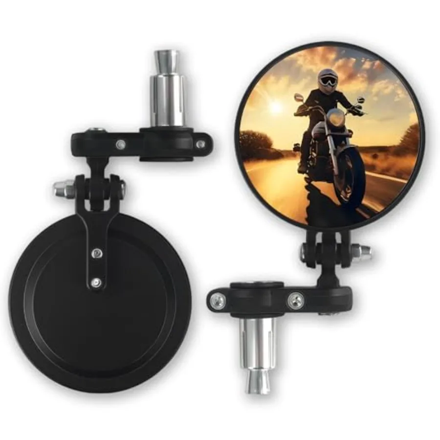 

Foldable Motorcycle Bar End Rear View Side Mirrors for 7 8'' Handlebars Black Compatible with Street Bikes Sports Scooter Chopp