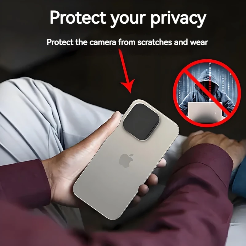 Couvercle d'objectif arrière Anti-regard, protecteur de confidentialité pour caméra, conception d'ouverture et de fermeture, utilisation facile pour iPhone 17 16 15 14 13 12 11 Pro Max Mini