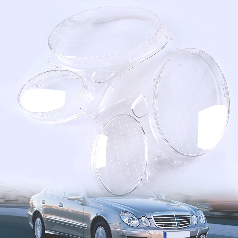 

Left and Right Car Headlight Lenses Headlamp Lens Plastic Fit for Mercedes Benz E-Class W211 2003-2009 Clear Lampshade