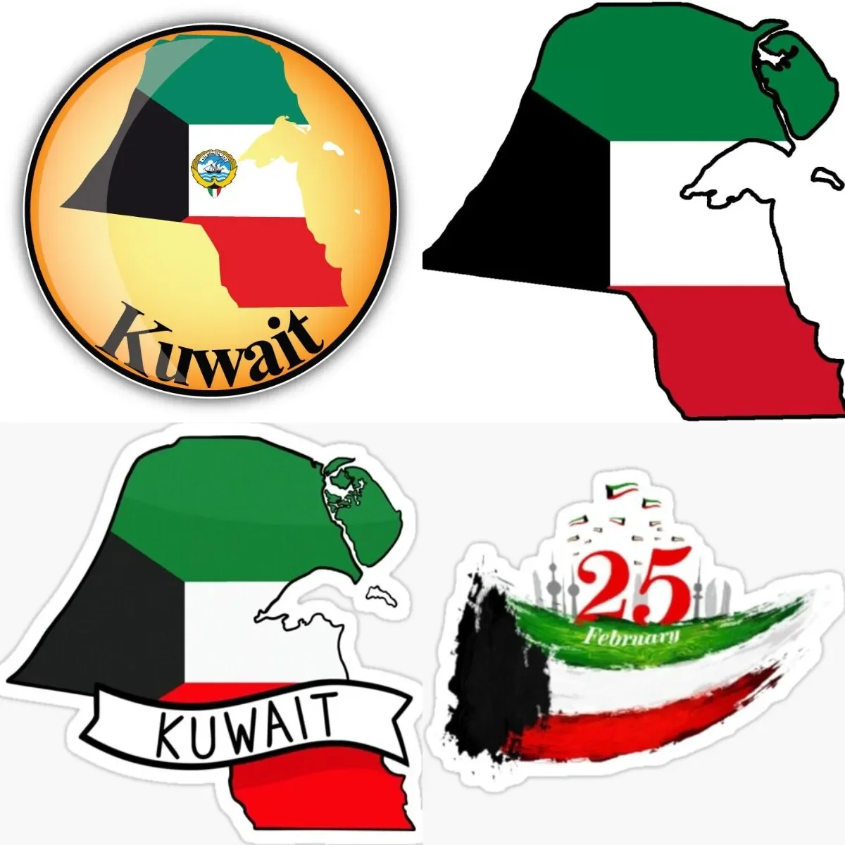 

Kuwait Round Vinyl Stickers Decal, Bumper Motorcycle Laptop Decorative