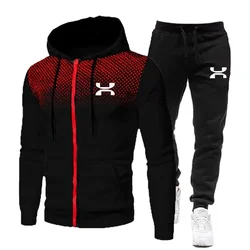 Fato de treino esportivo masculino, roupas de ginástica fitness, conjunto running, terno jogger, capuz esportivo, moda inverno, 2024