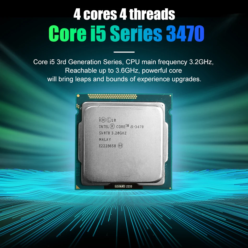 Used Original Intel Core i5 3470 LGA 1155 Processor 3.20GHz 5GT/S 6MB L3 Socket 1155 I5-3470  CPU Support B75 Motherboard