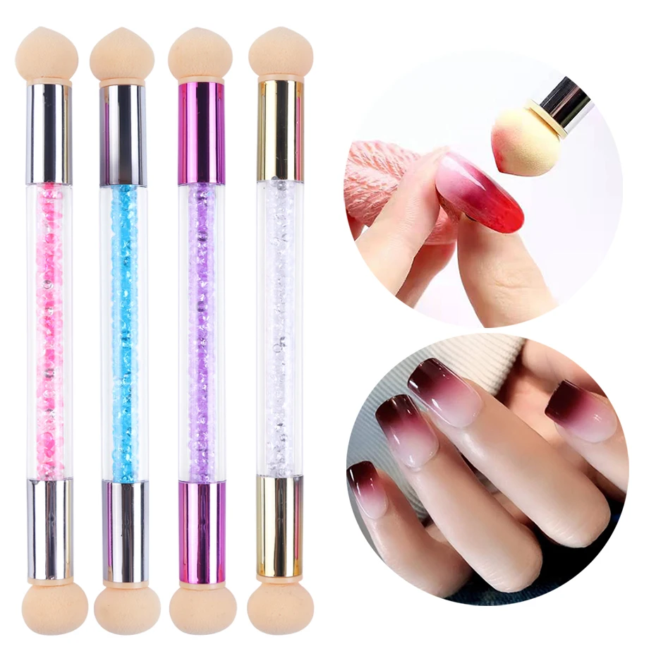 

Ombre Gradient Nail Sponges Brush Blomming Nails Art Pen Acrylic Polish Gels Stamping Double-headed Tools Manicure Supplies #945