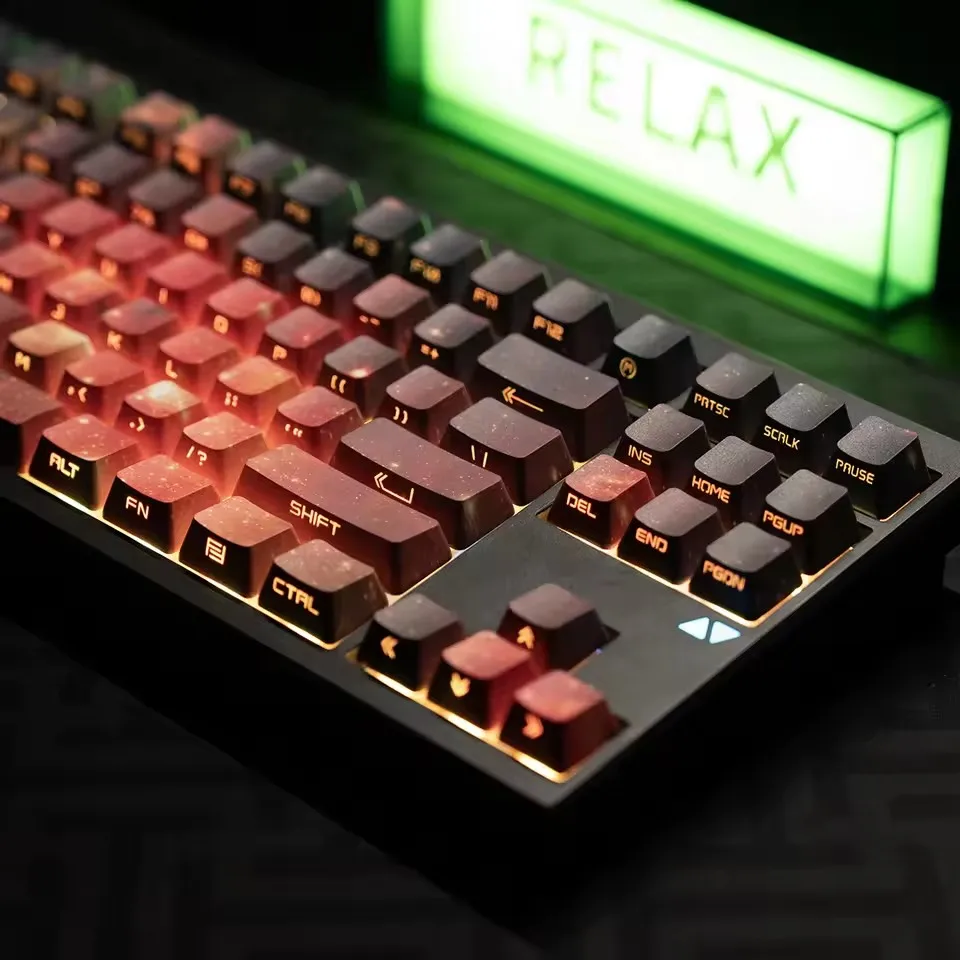 J‌KDK Nebula Universe Key Caps OEM Profile PBT 5-Side Dye-Sub Side-Engraved Shine-Through Keycaps For 61/68/75/84/96/98 Layout