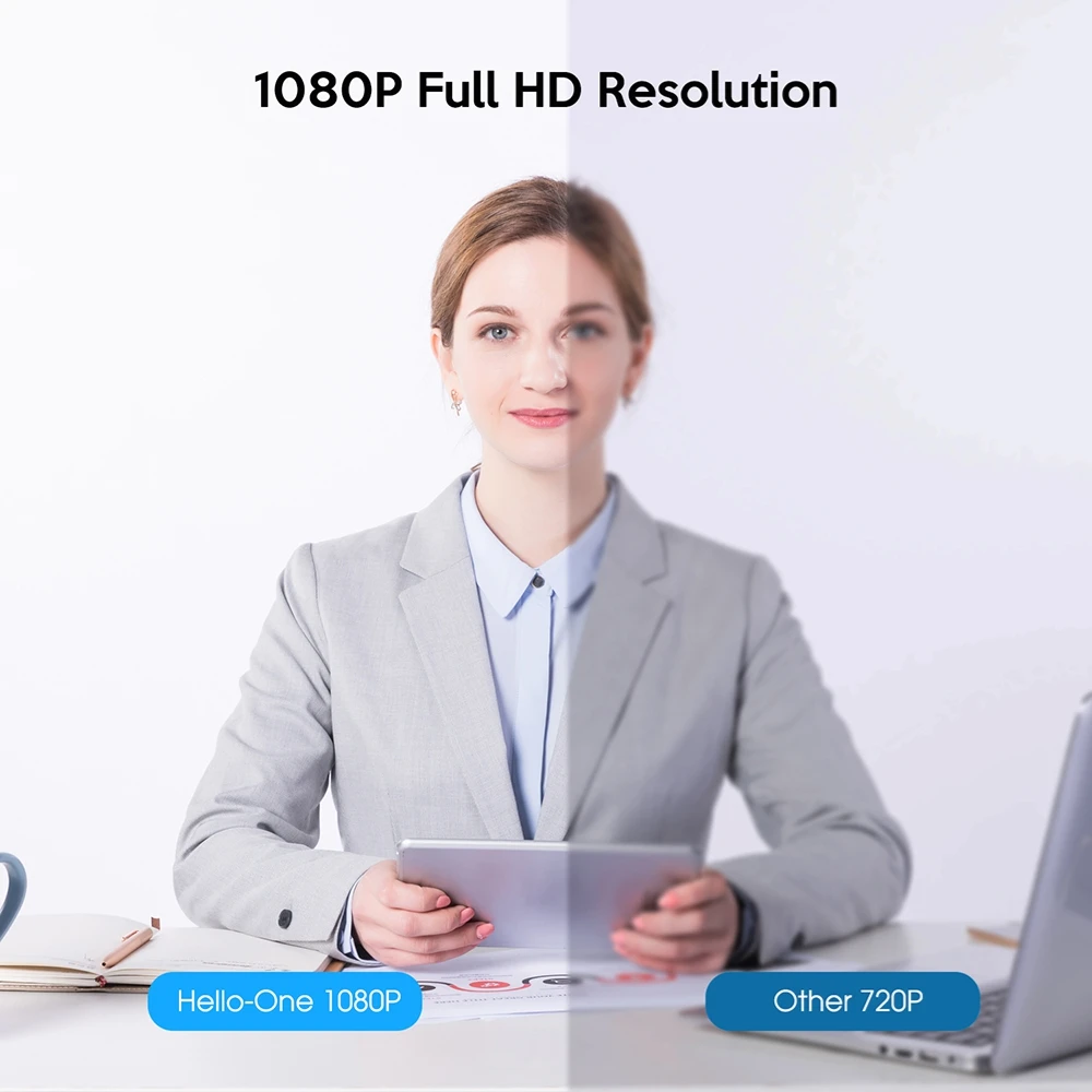 TOALLIN 1080P HD Webcam with Windows Hello, Facial Recognition Webcam for Windows10/11, USB Camera with 90° Wide Angle Lens