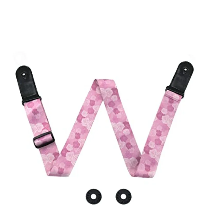 

Ремень для гитары для девочек, розовый цвет, легкий, прочный, нейлоновый, с мягкой подкладкой для комфортной игры