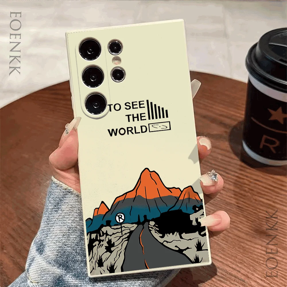 삼성 갤럭시 S24/S23/S22/S21/노트 20/10 라이트용 세계 실리콘 케이스 보기 - 슬림한 낙하 방지 TPU 커버, 패션 선물