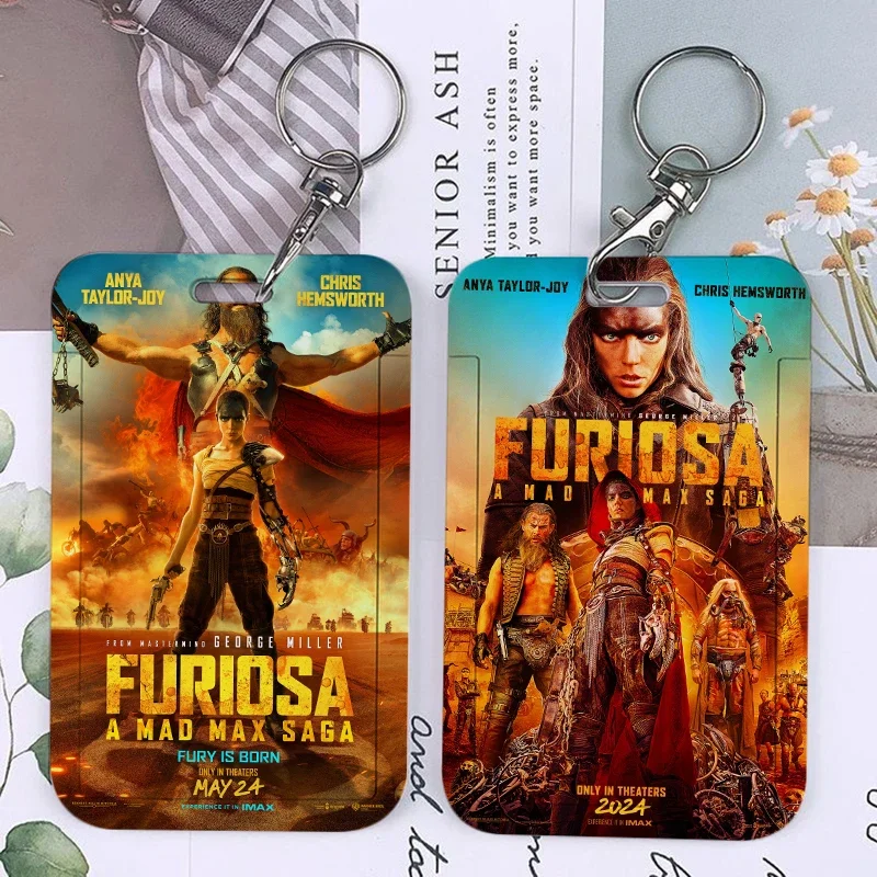 Mad Max Keychain Card Holder Keychains Fury Road warrior Furiosa interceptor Holders Bank Bus ID Credit Cards Key Ring Chains