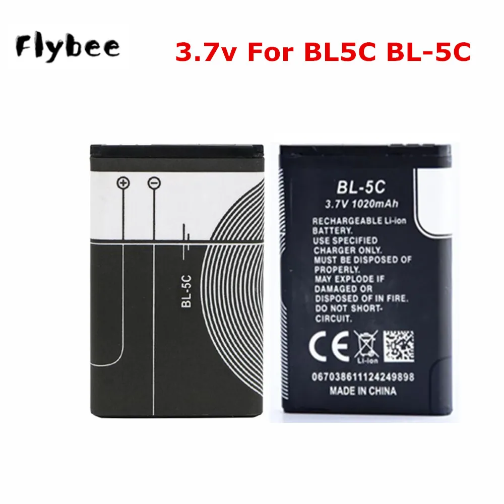 3.7V 1200mAh Battery BL-5C BL5C BL 5C Rechargeable Batteries For Nokia 2112 2118 2255 2270 2280 2300 2600 2610 3125 3230 1pcs