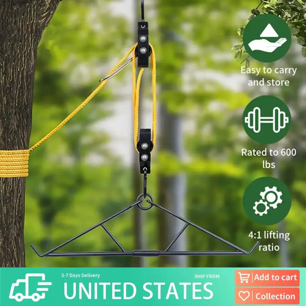 

Подъемник-трап для оленей (гамблер-хойст) для снятия шкуры, максимальная нагрузка до 700 фунтов, система подъема и обработки дичи для подвешивания и переработки кабанов и коз.