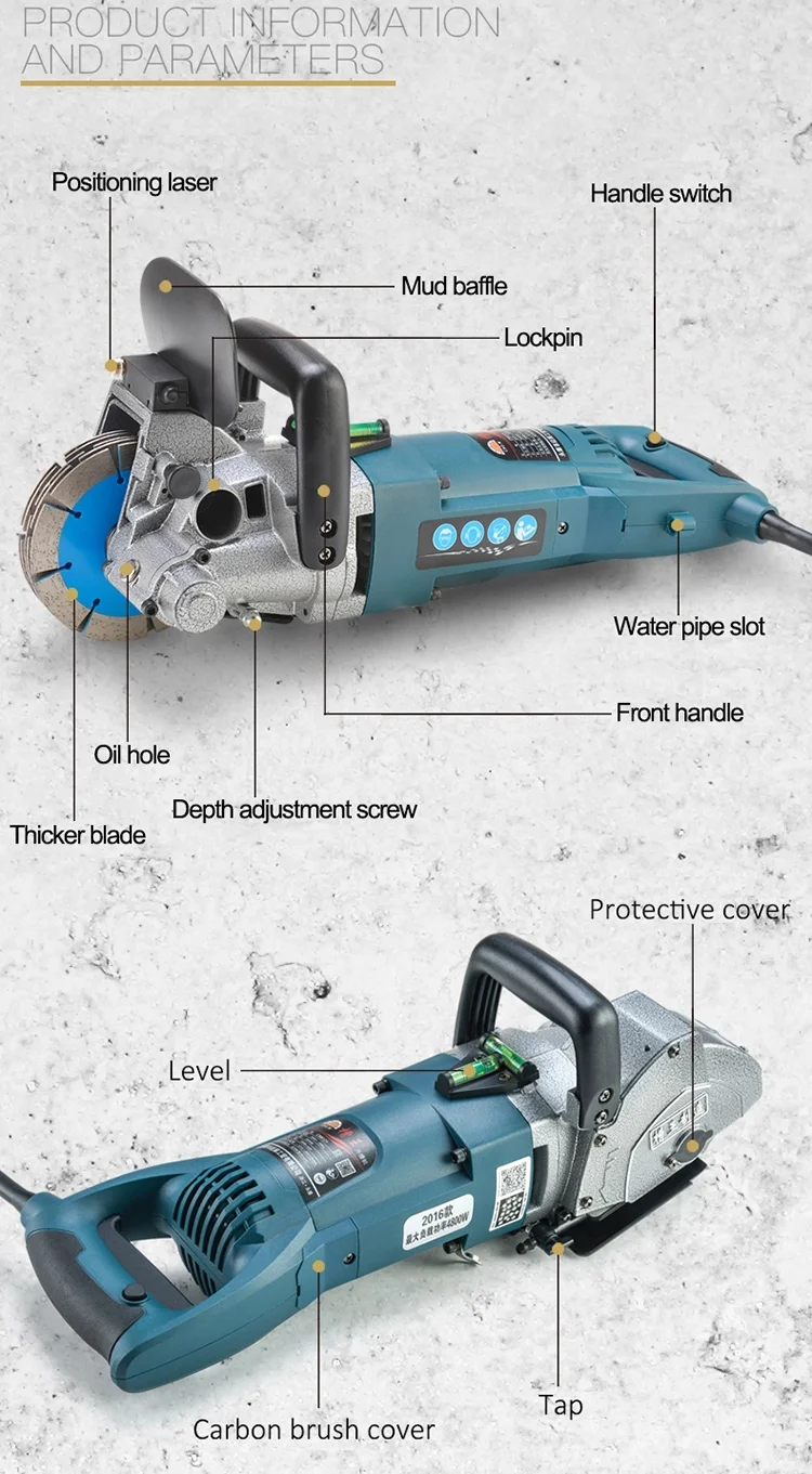 Fast and Easy Electric Slotting Saw Power Tools Machine for Wall and Floor Chaser Grooving Cutting