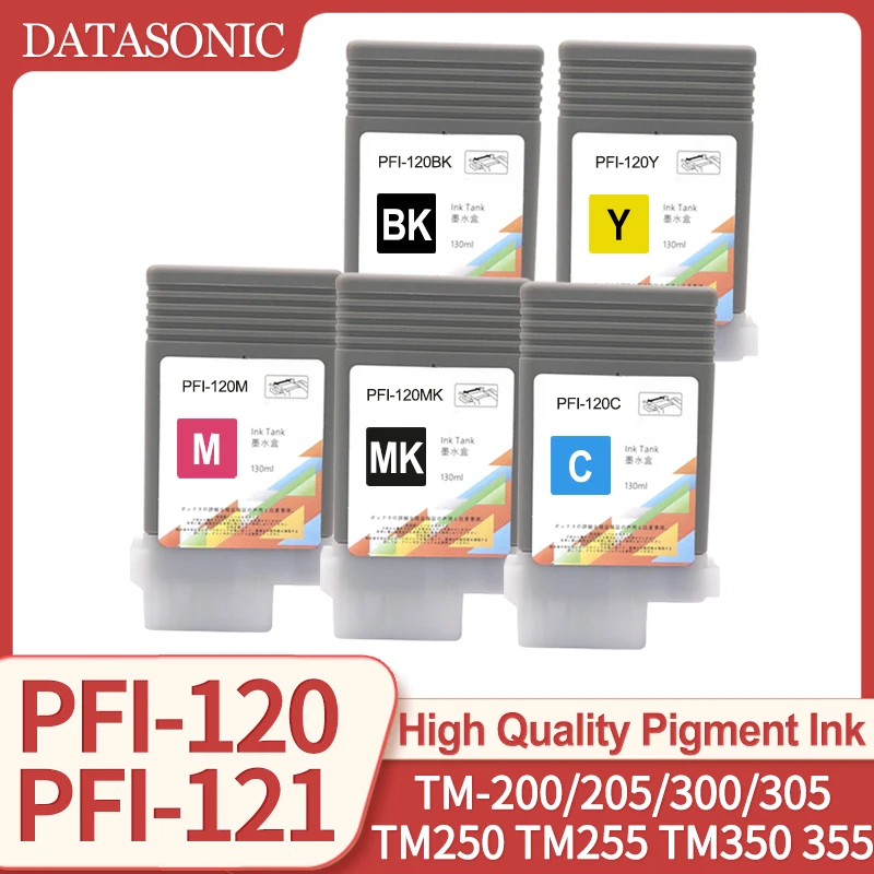 

PFI-120 PFI-121 картридж с пигментными чернилами, совместимый с принтером Canon TM250 TM255 TM350 TM355 TM-200 TM205 TM300 TM305 GP-200 300