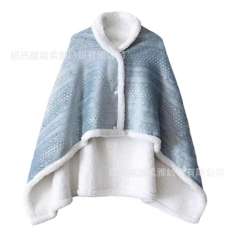 Shawl Blanket Thickened Leg Cover Small Blanket Winter Lamb Fleece Office Nap Shawl Blanket Wearable Lazy