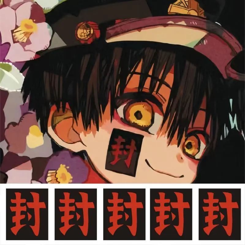 Toilet‑Bound Hanako‑kun Seal Temporary Tattoo Stickers, Cosplay Face Decals, Long‑Lasting Anime Stickers For Comic Con Fans