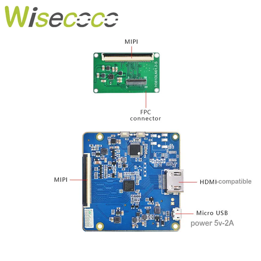 Wisecoco 3.8 Inch OLED Display VR AR Screen High Brightness 1080x1200 AMOLED Panel HMD MIPI Drive Board 3.81 inch