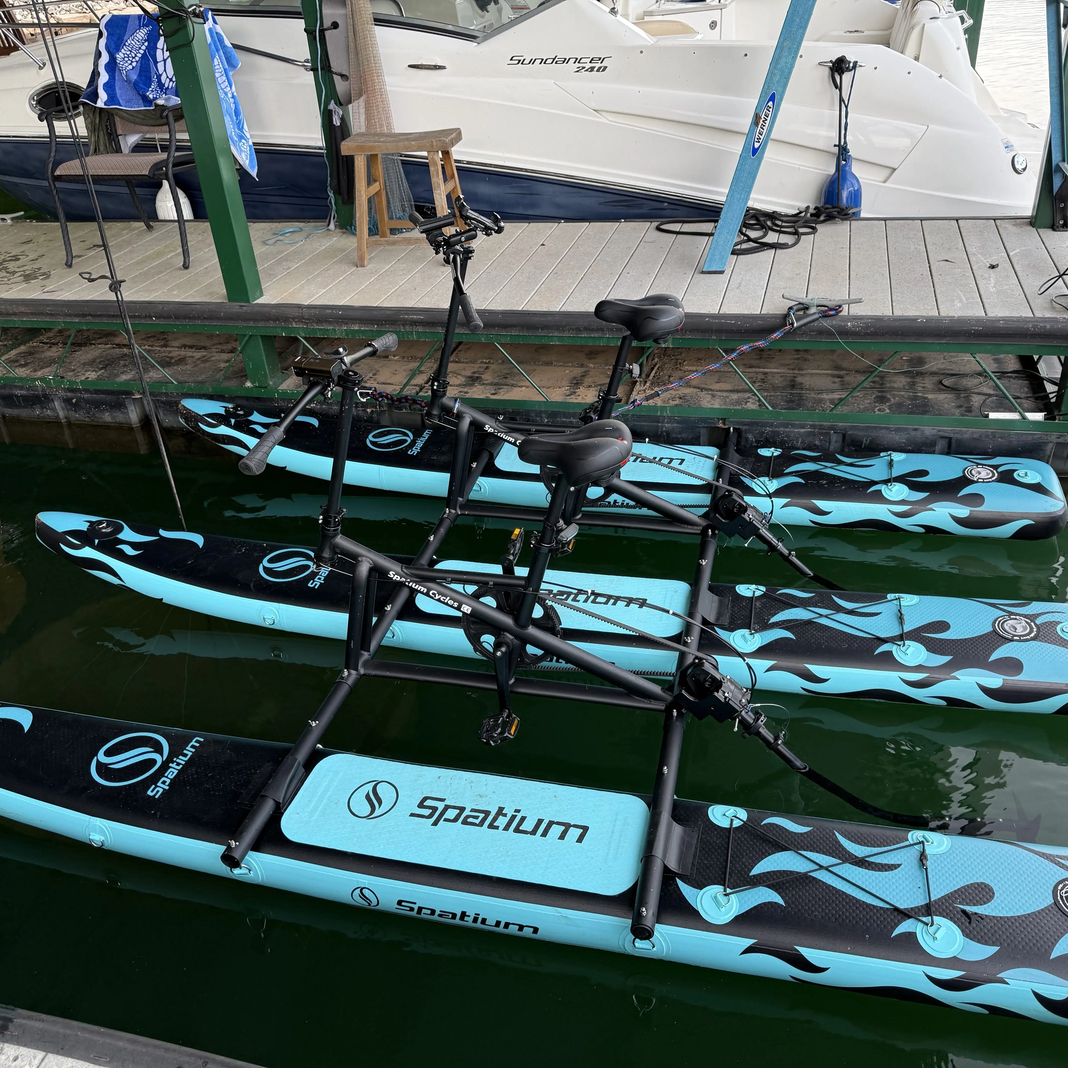 Customized Water Inflatable Bicycle Single and Double Pedal Water Walker Water Pedal Boat Scenic Amusement Toys
