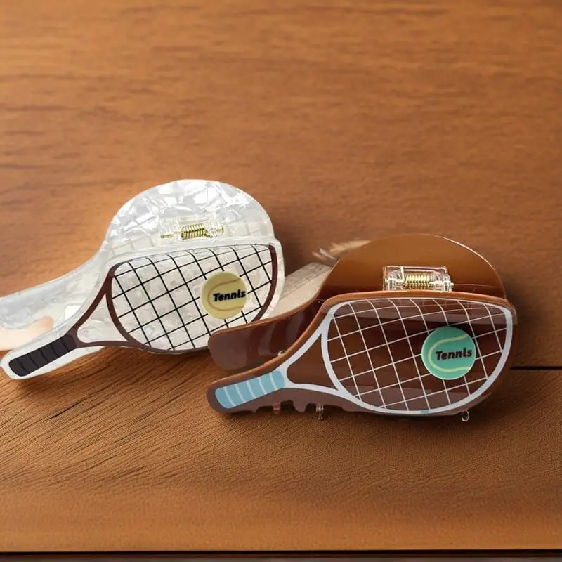 

Creative Simulation Tennis Racket Hair Caw Acetic Acid Shark Clip Fashion Casual Hairpin For Girls Headwear Hair Accessories