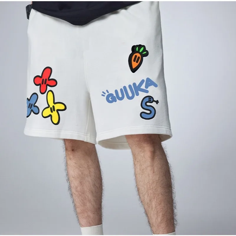 شورت صيفي كاجوال للرجال أمريكي بسيط ثلاثي الأبعاد مطبوع فضفاض ومتعدد الاستخدامات سريع الجفاف شورت رياضي