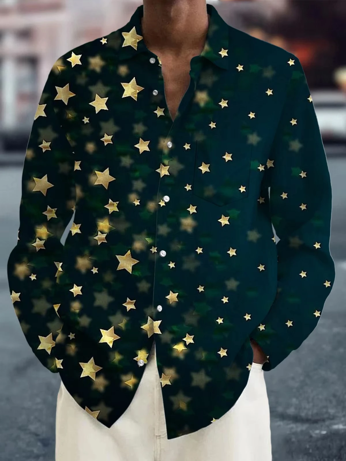 Men's spring and autumn casual long-sleeved shirts, handsome, fashionable and versatile new top