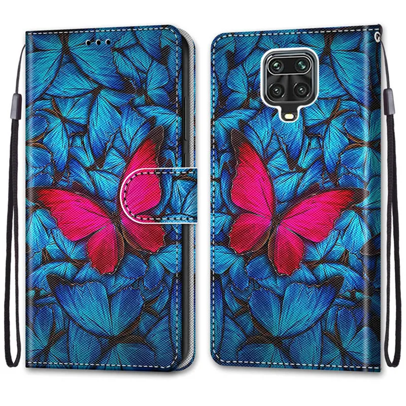 Funda con tapa con patrón de flores para Xiaomi 9 S Redmi Note9 S Note 9 S 9 Pro Max Note9S Funda de cuero para teléfono con soporte