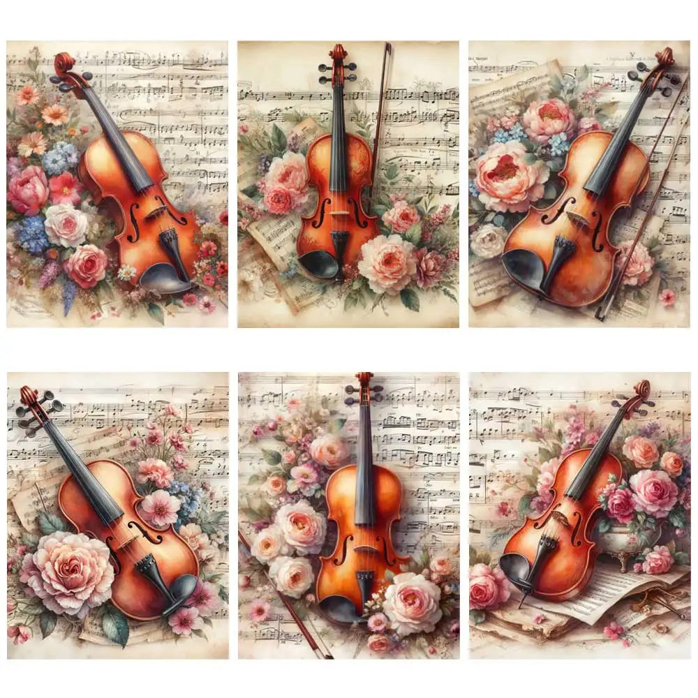 

Retro Guitar Design Iron-on Transfer For Clothing DIY A-Level Washable T-shirts Thermal Sticker Beautiful Notes Patches Applique