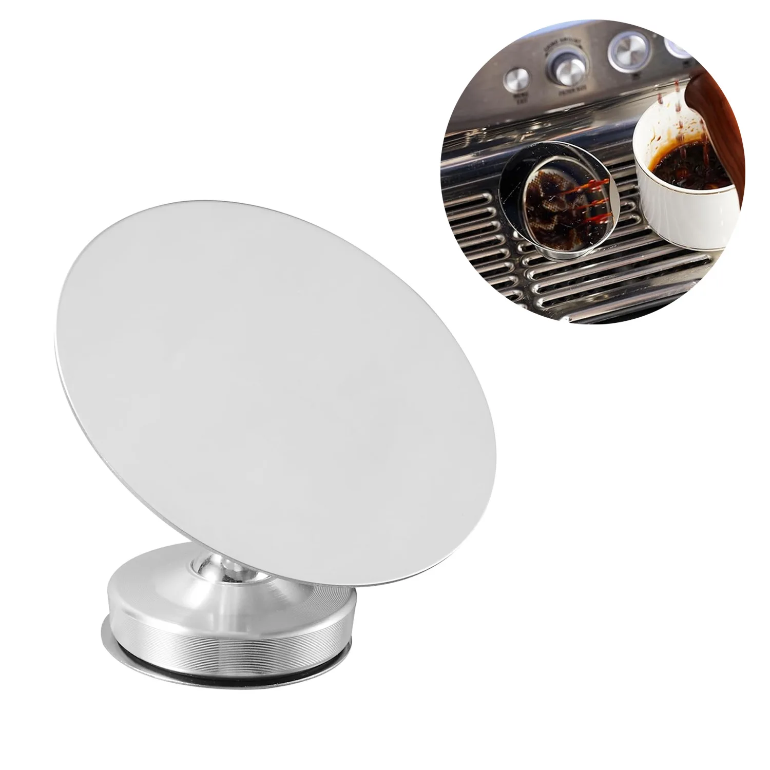 

Coffee Extraction Mirror Stainless Steel Magnetic Espresso Shot Mirror for Coffee Making Observing Bottomless Portafilter Coffee