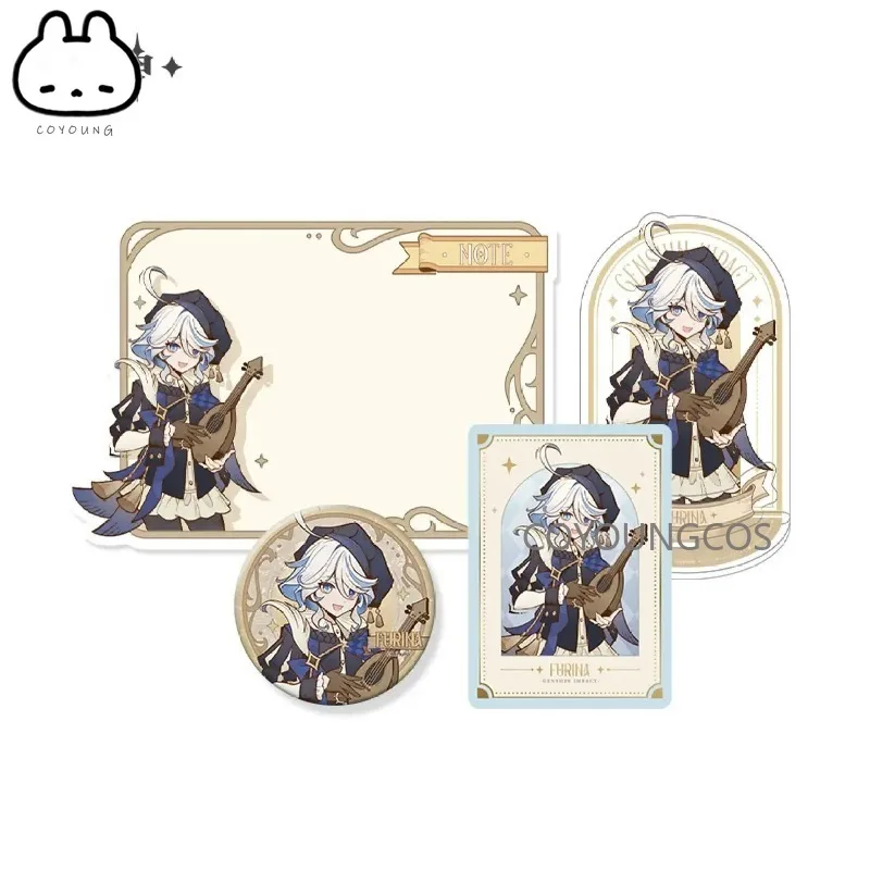 

Официальный значок-стенд и магнит на холодильник из серии Shadow Hunt по Genshin Impact: Лумин, Лини, Паймон. Аниме-атрибутика, подарок для косплея.