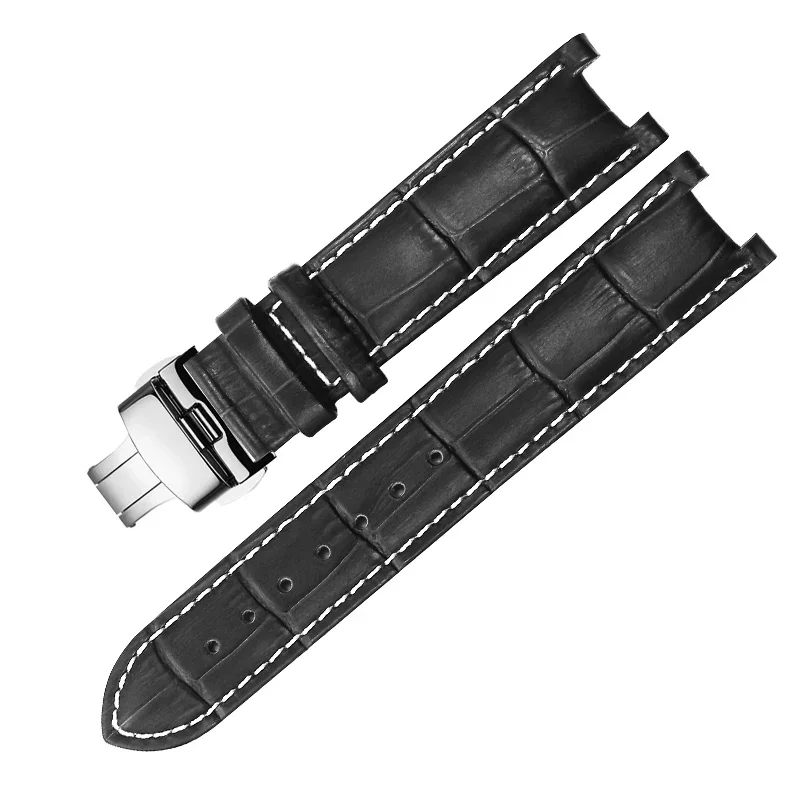 For Gucci Guess Genuine Leather Black Brown Comfortable Watchband Men Concave Interface Cowhide Ya133309 20 22mm Watch Strap