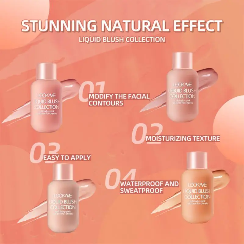 Face Liquid Blush Naturally Brightens Skin Tone Long-lasting Matte Make Up Waterproof Liquid Blush Cheek Contour Blush Cosmetic