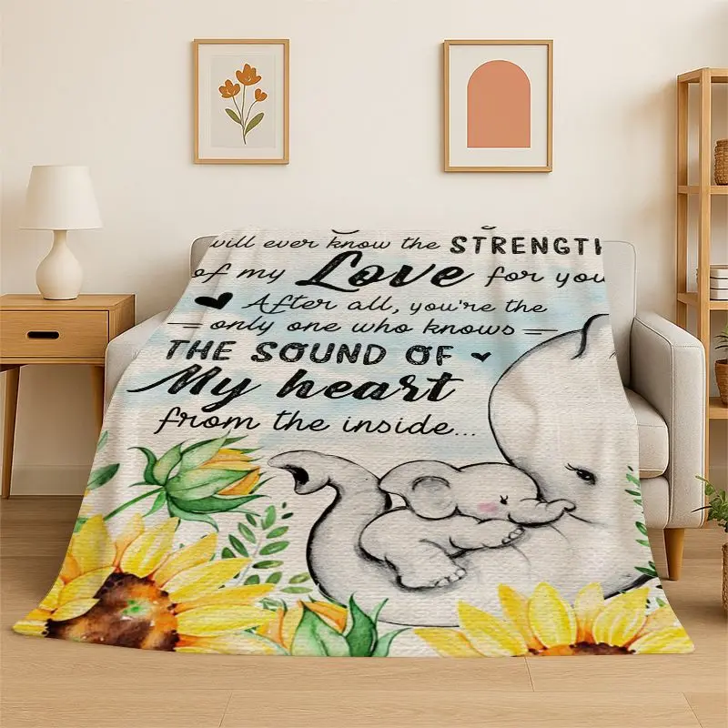 Gift Thanks To My Daughter Letter Present Flannel Blanket Soft Throw Blanket for Bedroom Living Room Bed Travel Picnic Nap Cover