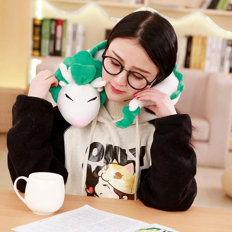 

30CM Cute Cartoon Dragon Anime Plush Toy PP Cotton Filled Plush Toy U-shaped Pillow Fashion Work Rest Companion Pillow Doll Gift