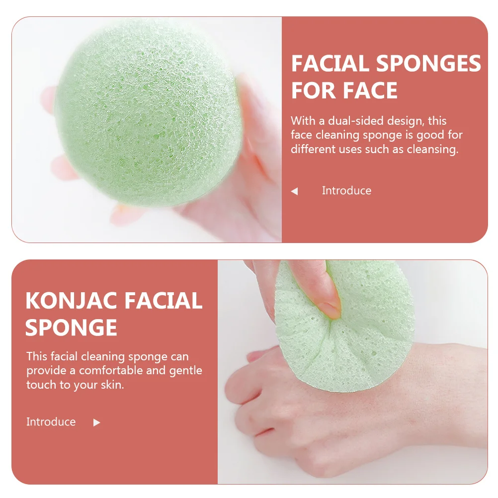 2 Stuks Gezichtsreinigingsspons Konjac Spons Dubbelzijdig Exfoliërende Gezicht Wassen Tool Voor Gevoelige Huid Reiniging Body Scrubber