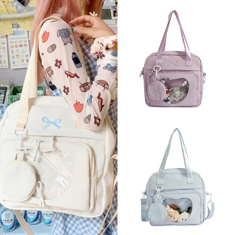 

Ins Bow Backpacks Korean Transparent Chi ItaBag Crossbody Bag Women High Capacity Shoulder Bag Back To School Itabag Backpacks