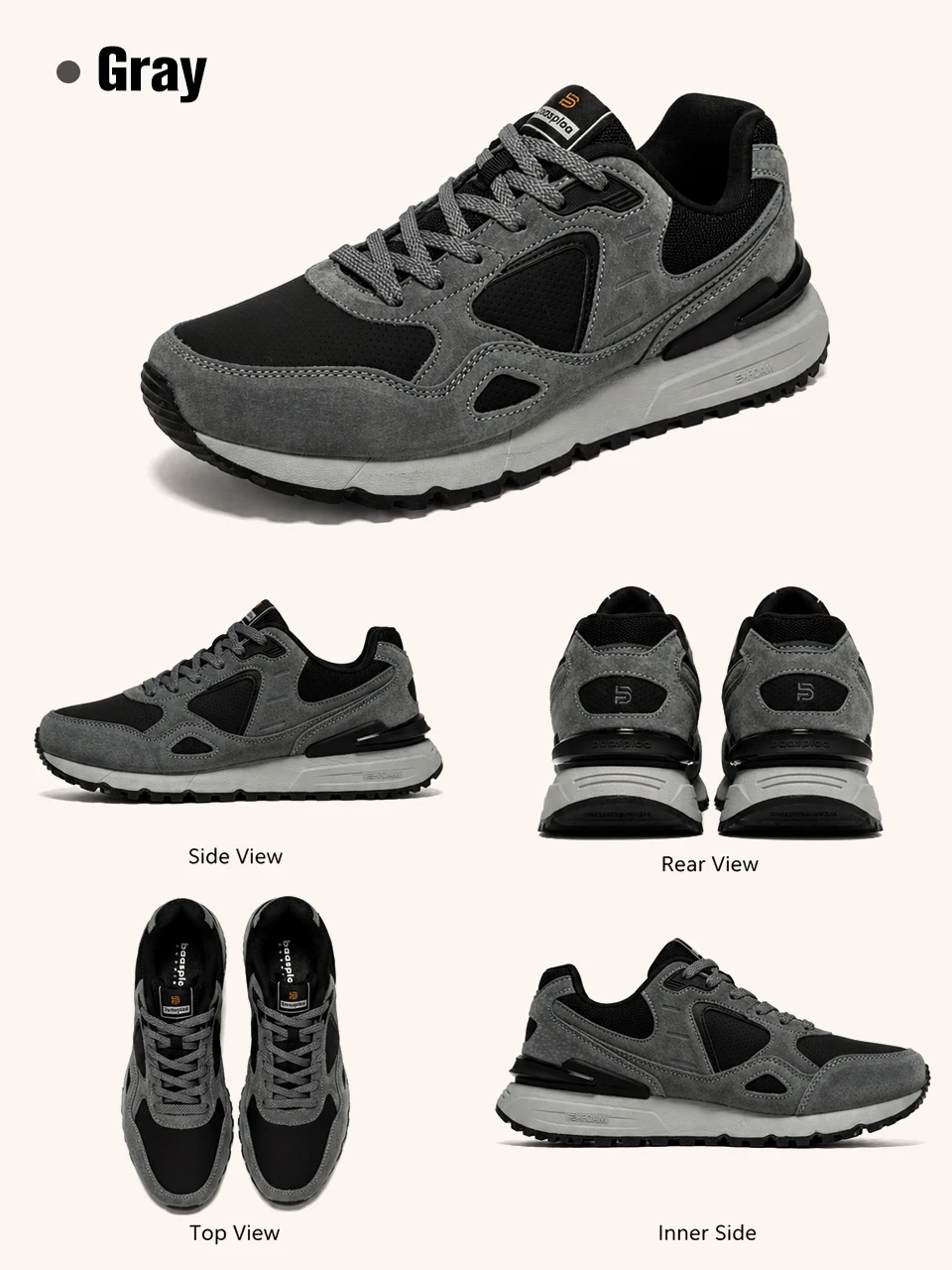 Baasploa Herren-Freizeitsneaker aus Leder, modische Turnschuhe für den täglichen Gebrauch, Lifestyle-Schuhe für Herren, neue bequeme Sportschuhe, rutschfest – Detail 14