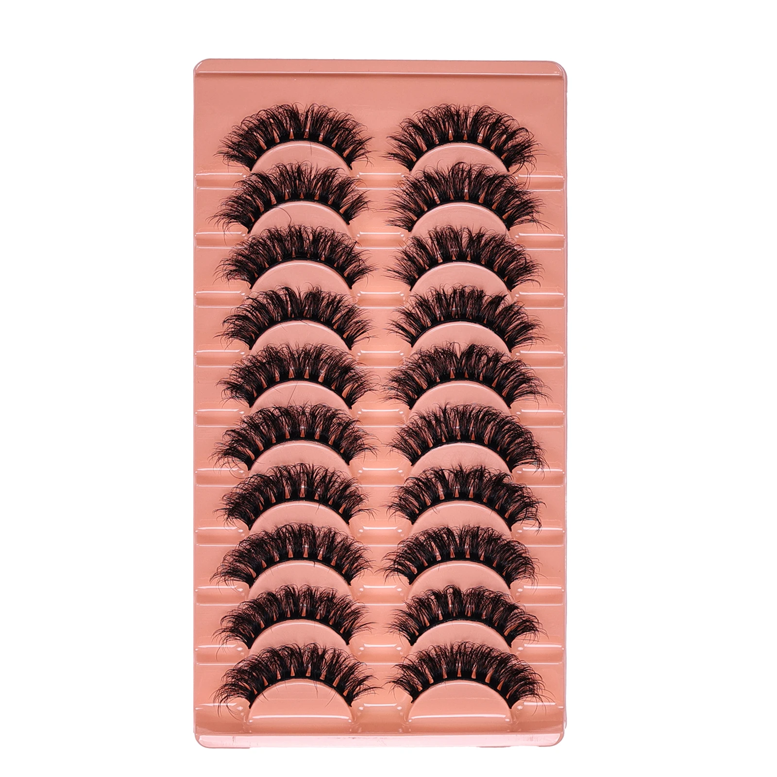 10 ペアロシアストリップまつげ厚く細いふわふわつけまつげ毎日厚いアイエンド延長乱雑まつげ