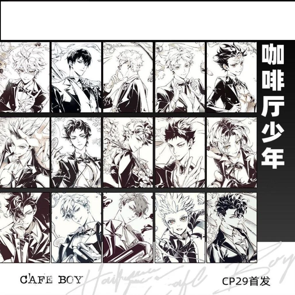 15Pcs/Pack Anime Cute Black White Shining Fans Collection Character Card Birthday Gift